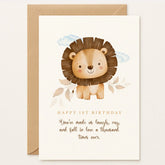 First Birthday Card – Lion Card Keepsake - Greeting Card